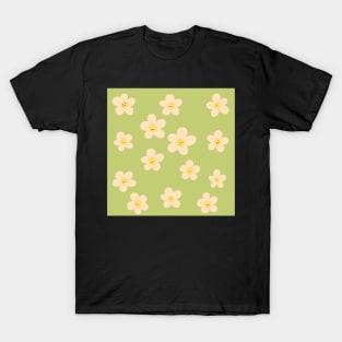 Sad happy flower pattern in key lime T-Shirt